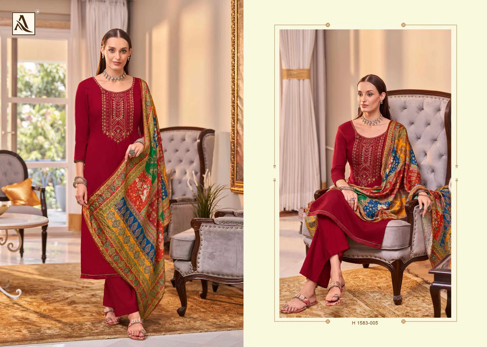 Saundarya Edition 2 By Alok Suit Viscose Rayon Dress Material Suppliers In India